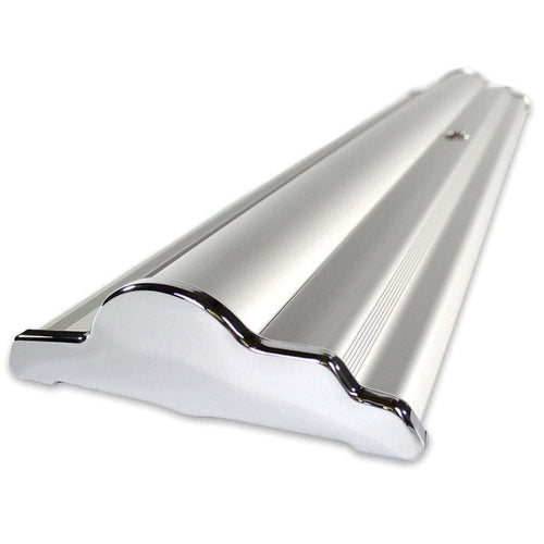 24" SilverStep Tabletop Retractable Banner Stand (Black and Silver) - WS Display